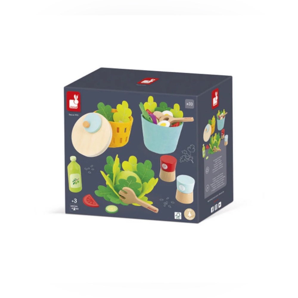 NIB - Janod Wooden Salad Set